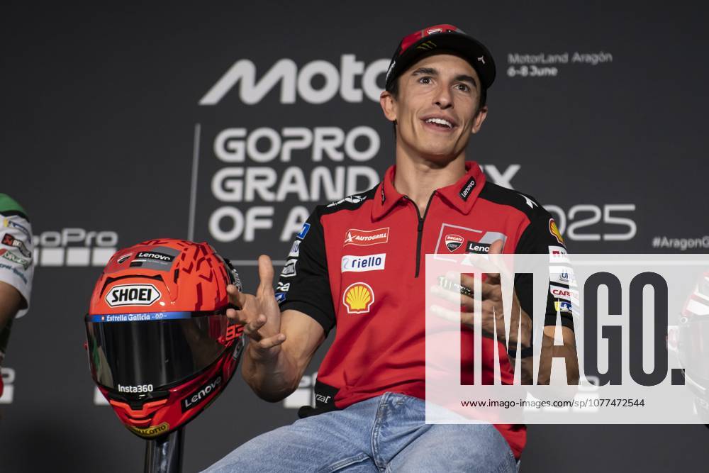MotoGP, 8th round, Aragon circuit, Spain Aragon (Spain), 05 06 2025, press conference, PK, Pressekonferenz with Marc Marquez (93), regarding the 8th stage of the MotoGP World Championship, WM, Weltmeisterschaft Spain