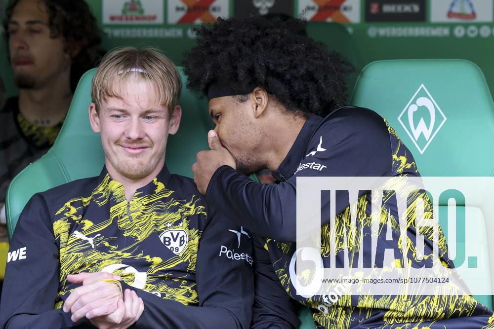 Julian Brandt Borussia Dortmund and Karim Adeyemi Borussia Dortmund talk together, Bundesliga, SV Werder Bremen v Borussia Dortmund, Weserstadion, May 16, 2026 in Bremen, Germany Photo by Marco Steinbrenner DeFodi Images Julian Brandt Borussia Dortmund and Karim Adeyemi Borussia Dortmund talk together, Bundesliga, SV Werder Bremen v Borussia Dortmund, Weserstadion, May 16, 2026 in Bremen, Germany Photo by Marco Steinbrenner DeFodi Images DFL regulations prohibit any use of photographs as image sequences and or quasi video