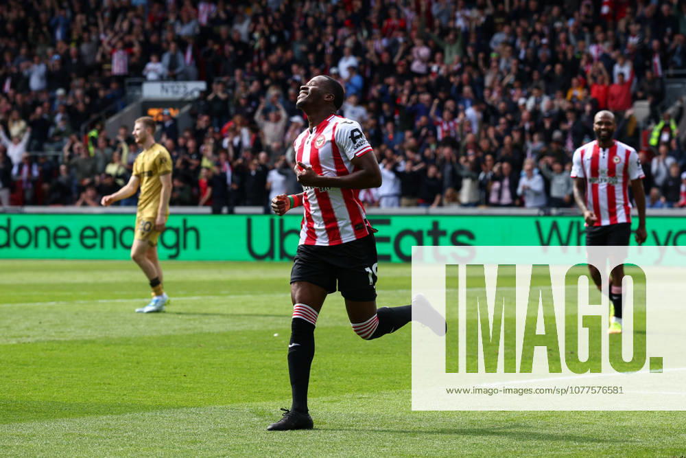 Premier League: Brentford v Crystal Palace LONDON, UK - 17th May 2026: Dango Ouattara of Brentford celebrates scoring his side s first goal during the Premier League match between Brentford FC and Crystal Palace FC at Gtech Community Stadium London Gtech Community Stadium England United Kingdom