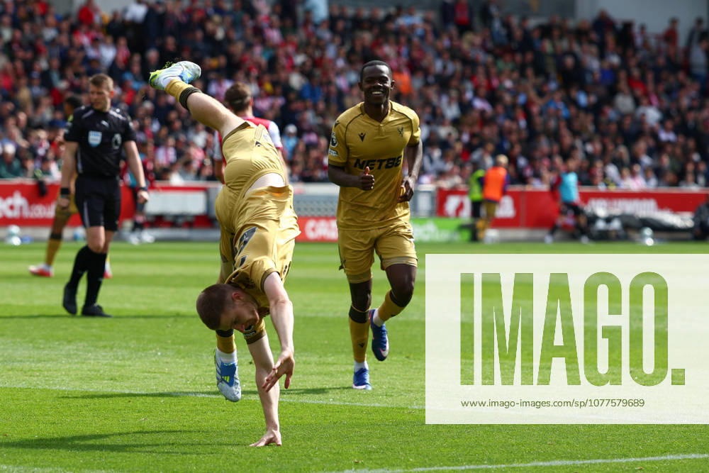 Premier League: Brentford v Crystal Palace LONDON, UK - 17th May 2026: Adam Wharton of Crystal Palace celebrates scoring his side s second goal during the Premier League match between Brentford FC and Crystal Palace FC at Gtech Community Stadium London Gtech Community Stadium England United Kingdom
