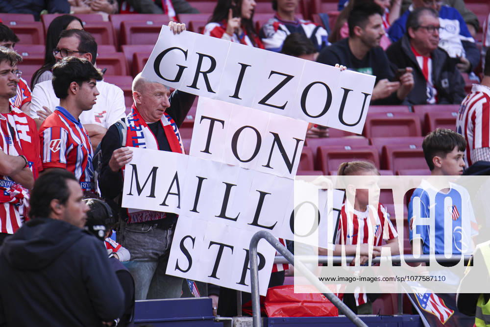 Atletico de Madrid vs Girona, on the 37th matchday of the 2025 26 Spanish First Division May 17, 2026, Madrid, Spain Fans saies bye to Griezmann during the Spanish championship LaLiga football match between Atletico de Madrid and Girona CF on 17 May 2026 at Estadio Santiago Bernabeu in Madrid, Spain Madrid, Spain Madrid Madrid Madrid Spain