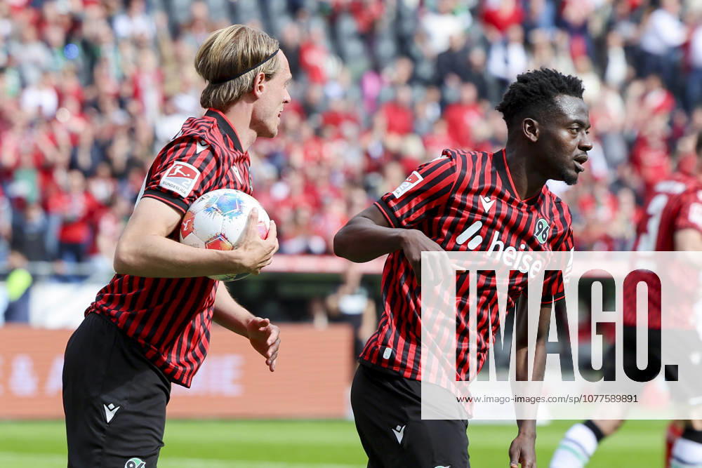 Stefan Teitur Thordarson Hannover 96 celebrates his teams third goal with Mustapha Bundu Hannover 96 , 2 Bundesliga, Hannover 96 v 1 FC Nürnberg, Heinz von Heiden Arena on May 17, 2026 in Hanover, Germany Photo by Marco Steinbrenner DeFodi Images Stefan Teitur Thordarson Hannover 96 celebrates after scoring his teams third goal with Mustapha Bundu Hannover 96 , 2 Bundesliga, Hannover 96 v 1 FC Nürnberg, Heinz von Heiden Arena, May 17, 2026 in Hanover, Germany Photo by Marco Steinbrenner DeFodi Images