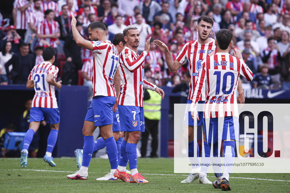 Atletico de Madrid vs Girona, on the 37th matchday of the 2025 26 Spanish First Division May 17, 2026, Madrid, Spain Ademola Lookman celebrates his goal with his teammates during the Spanish championship LaLiga football match between Atletico de Madrid and Girona CF on 17 May 2026 at Estadio Santiago Bernabeu in Madrid, Spain Madrid, Spain Madrid Madrid Madrid Spain