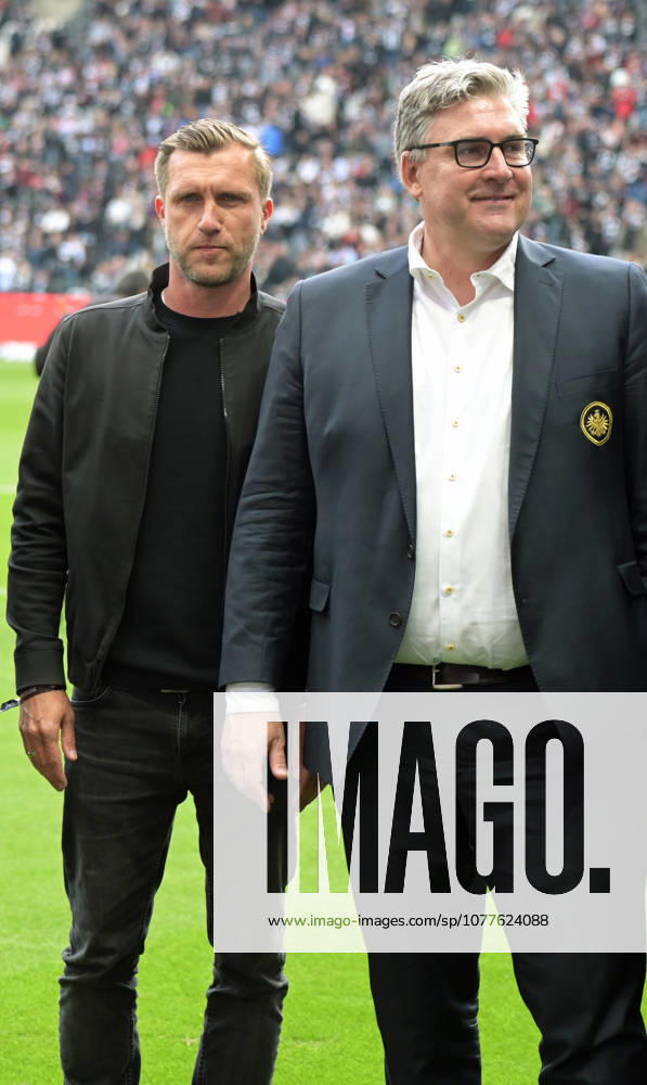 Eintracht Frankfurt Chief Sports Officer Markus Krösche li And Axel Hellmann Spokesman of the Board of Eintracht Frankfurt Fußball AG photographed at the Bundesliga match Eintracht Frankfurt against VFB Stuttgart on 16 5 2026 in Frankfurt