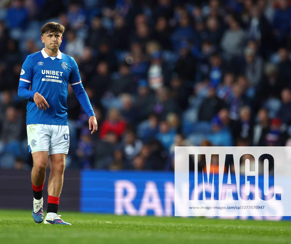 Mikey Moore of Rangers during the William Hill Scottish Premiership match at Ibrox Stadium, Glasgow. Rangers v Hibernian - William Hill Scottish Premiership - Ibrox Stadium, Glasgow, Lanarkshire, Scotland, UK - 13 May 2026Glasgow Ibrox Lanarkshire United Kingdom