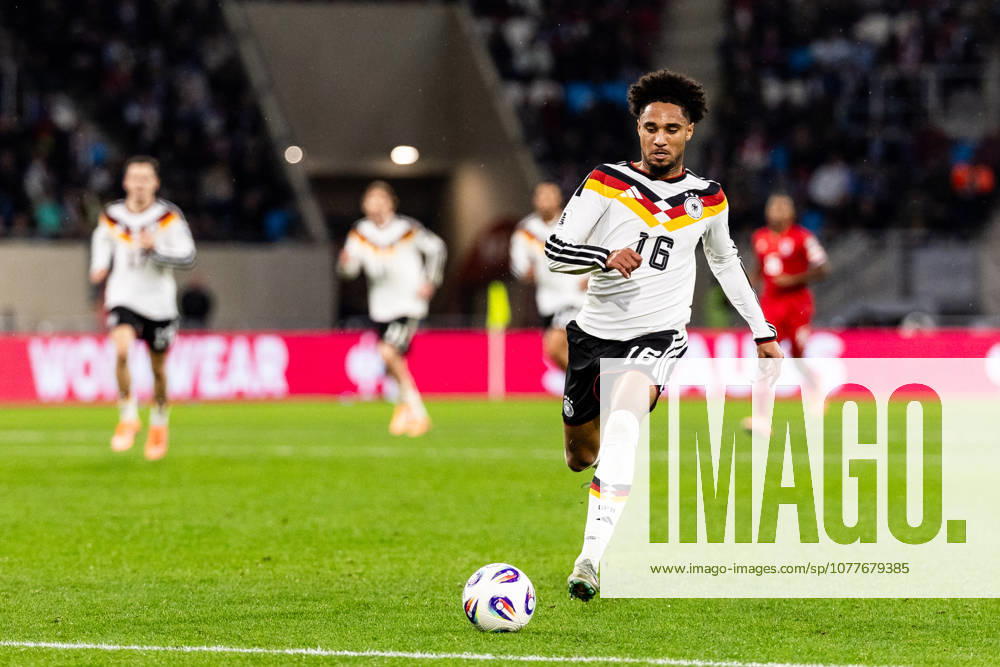 Kevin Schade (Germany, 16) controls the ball during the FIFA World Cup, WM, Weltmeisterschaft, Fussball UEFA Qualifiers match between Luxembourg vs. Germany at Stade de Luxembourg on match 9 of the FIFA World Cup UEFA Qualifiers on November 14, 2025 in Luxembourg, Luxembourg. Luxembourg