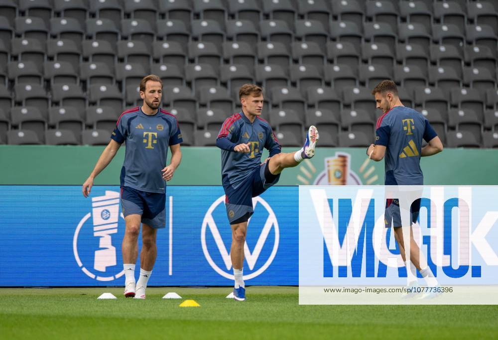 Soccer, men, season 2025 2026, 83 DFB Cup final, FC Bayern Munich VfB Stuttgart, training the day before, in the picture from l Harry Kane Bayern Munich , Joshua Kimmich Bayern Munich , Josip Stanisic Bayern Munich , 22 05 2026,