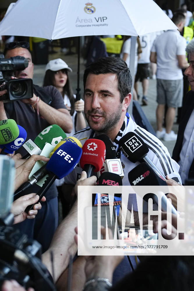 Enrique Riquelme attends the Media outside the stadium ahead the Spanish League, LaLiga EA Sports, football match played between Real Madrid and Athletic Club at Bernabeu stadium on May 23, 2026, in Madrid, Spain. Madrid Spain - ZUMAa181 20260523_zaa_a181_028