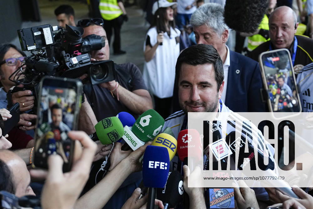 Enrique Riquelme attends the Media outside the stadium ahead the Spanish League, LaLiga EA Sports, football match played between Real Madrid and Athletic Club at Bernabeu stadium on May 23, 2026, in Madrid, Spain. Madrid Spain - ZUMAa181 20260523_zaa_a181_030