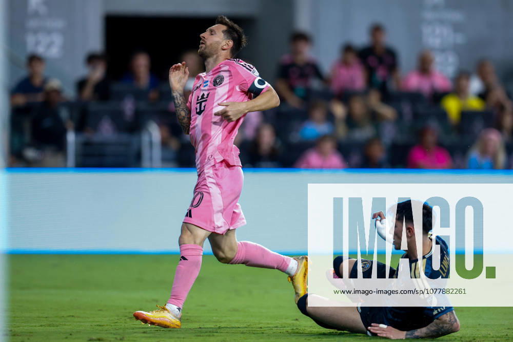 MIAMI, FL - MAY 24: Inter Miami forward Lionel Messi (10) reacts to a close missed chance during a MLS, Fussball Herren, USA game between Inter Miami CF and Philadelphia Union at NU Stadium on May 24, 2026 in Miami,Florida.(Photo by Chris Arjoon Icon Sportswire) SOCCER: MAY 24 MLS Inter Miami CF vs Philadelphia Union Icon2605240010076
