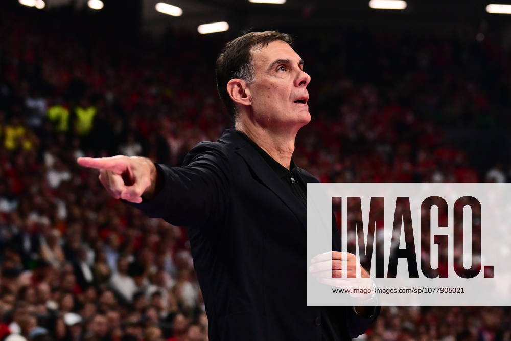 EuroLeague Basketball Final 4 - Champions Game, Olympiacos Piraeus vs Real Madrid - Georgios Bartzokas, Head Coach of Olympiacos Piraeus during the 2026 EuroLeague Championship Game Olympiacos Piraeus vs Real Madrid at Telekom Center Athens on May 24, 2026 in Athens, Greece. ATHENS Greece