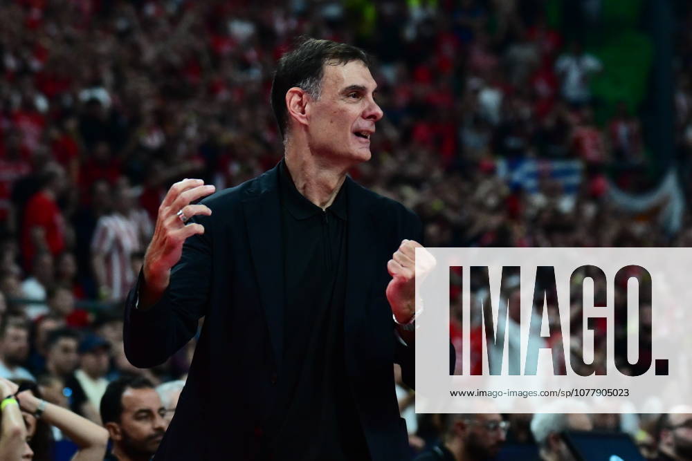 EuroLeague Basketball Final 4 - Champions Game, Olympiacos Piraeus vs Real Madrid - Georgios Bartzokas, Head Coach of Olympiacos Piraeus during the 2026 EuroLeague Championship Game Olympiacos Piraeus vs Real Madrid at Telekom Center Athens on May 24, 2026 in Athens, Greece. ATHENS Greece