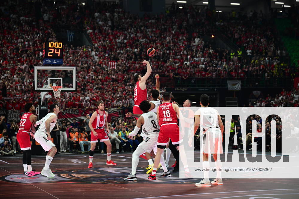 EuroLeague Basketball Final 4 - Champions Game, Olympiacos Piraeus vs Real Madrid - The tip-off of the 2026 EuroLeague Championship Game Olympiacos Piraeus vs Real Madrid at Telekom Center Athens on May 24, 2026 in Athens, Greece. ATHENS Greece