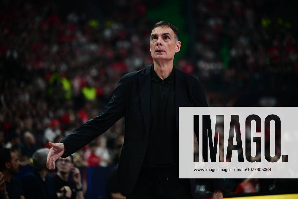 EuroLeague Basketball Final 4 - Champions Game, Olympiacos Piraeus vs Real Madrid - Georgios Bartzokas, Head Coach of Olympiacos Piraeus during the 2026 EuroLeague Championship Game Olympiacos Piraeus vs Real Madrid at Telekom Center Athens on May 24, 2026 in Athens, Greece. ATHENS Greece