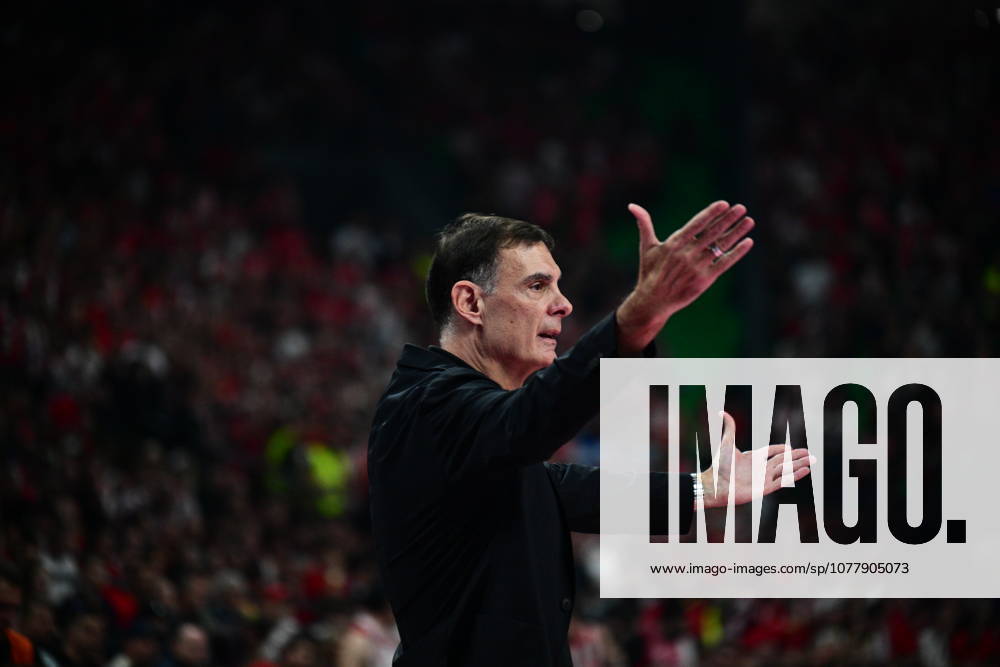 EuroLeague Basketball Final 4 - Champions Game, Olympiacos Piraeus vs Real Madrid - Georgios Bartzokas, Head Coach of Olympiacos Piraeus during the 2026 EuroLeague Championship Game Olympiacos Piraeus vs Real Madrid at Telekom Center Athens on May 24, 2026 in Athens, Greece. ATHENS Greece
