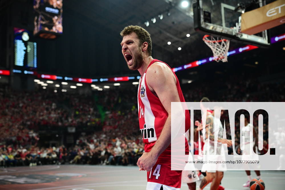 EuroLeague Basketball Final 4 - Champions Game, Olympiacos Piraeus vs Real Madrid - Sasha Vezenkov, 14 of Olympiacos Piraeus during the 2026 EuroLeague Championship Game Olympiacos Piraeus vs Real Madrid at Telekom Center Athens on May 24, 2026 in Athens, Greece. ATHENS Greece