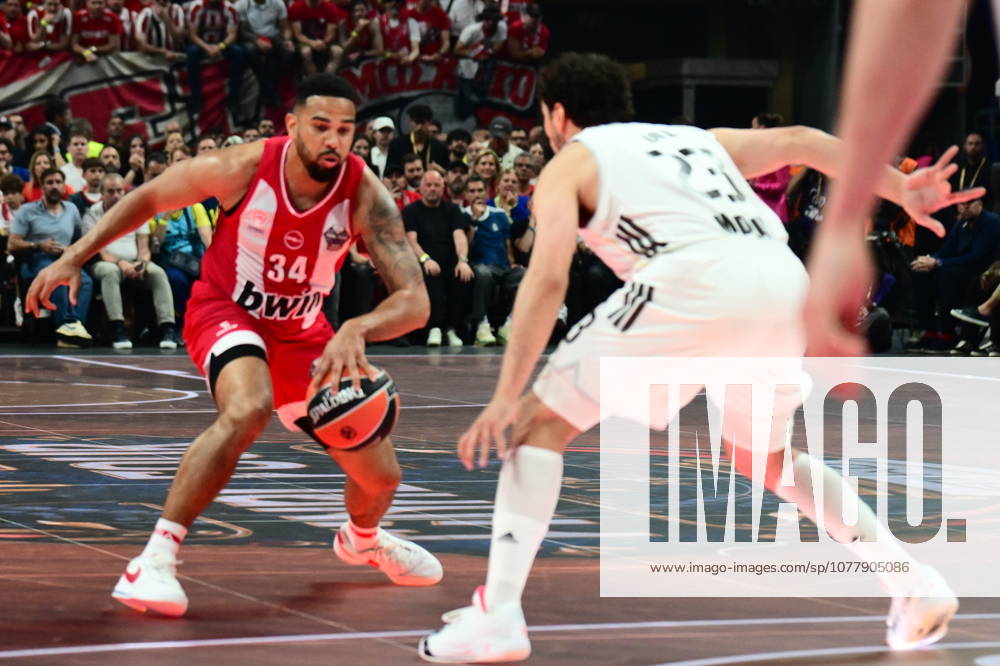EuroLeague Basketball Final 4 - Champions Game, Olympiacos Piraeus vs Real Madrid - Cory Joseph, 34 of Olympiacos Piraeus in action during the 2026 EuroLeague Championship Game Olympiacos Piraeus vs Real Madrid at Telekom Center Athens on May 24, 2026 in Athens, Greece. ATHENS Greece