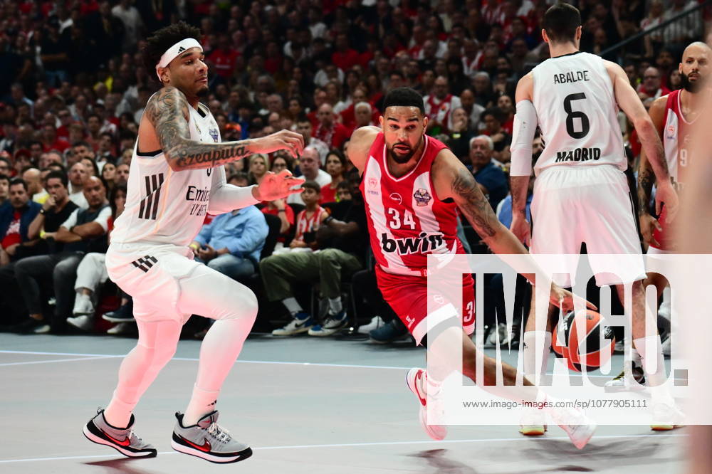EuroLeague Basketball Final 4 - Champions Game, Olympiacos Piraeus vs Real Madrid - Cory Joseph, 34 of Olympiacos Piraeus in action during the 2026 EuroLeague Championship Game Olympiacos Piraeus vs Real Madrid at Telekom Center Athens on May 24, 2026 in Athens, Greece. ATHENS Greece