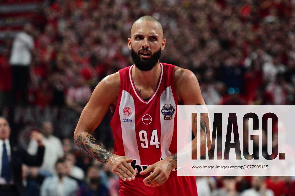 EuroLeague Basketball Final 4 - Champions Game, Olympiacos Piraeus vs Real Madrid - Evan Fournier, 94 of Olympiacos Piraeus during the 2026 EuroLeague Championship Game Olympiacos Piraeus vs Real Madrid at Telekom Center Athens on May 24, 2026 in Athens, Greece. ATHENS Greece