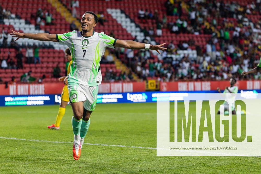 Nigeria v Zimbabwe, Unity Cup London 2026 GOAL 1-0.Nigeria forward Femi Azeez (7) celebrates after scoring a goal during the Unity Cup London 2026 match between Nigeria and Zimbabwe at The Valley, London, UK on 26 May 2026. London The Valley Greater London UK Editorial use only ,
