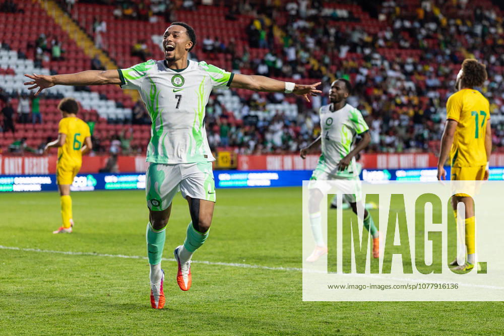 Nigeria v Zimbabwe, Unity Cup London 2026 GOAL 1-0.Nigeria forward Femi Azeez (7) celebrates after scoring a goal during the Unity Cup London 2026 match between Nigeria and Zimbabwe at The Valley, London, UK on 26 May 2026. London The Valley Greater London UK Editorial use only ,