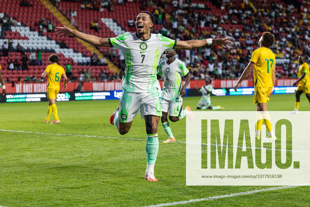 Nigeria v Zimbabwe, Unity Cup London 2026 GOAL 1-0.Nigeria forward Femi Azeez (7) celebrates after scoring a goal during the Unity Cup London 2026 match between Nigeria and Zimbabwe at The Valley, London, UK on 26 May 2026. London The Valley Greater London UK Editorial use only ,