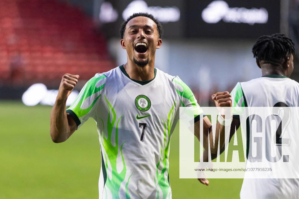 Nigeria v Zimbabwe, Unity Cup London 2026 GOAL 1-0.Nigeria forward Femi Azeez (7) celebrates after scoring a goal during the Unity Cup London 2026 match between Nigeria and Zimbabwe at The Valley, London, UK on 26 May 2026. London The Valley Greater London UK Editorial use only ,