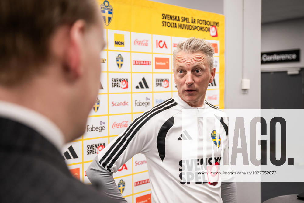 Performance manager Niklas Egnell of the Swedish national football team in the mixed zone after a training session on May 28, 2026 in Stockholm Photo Johanna Säll BILDBYRAN kod JL JL0620 fotboll football soccer fotball landskamp träning practice training sverige sweden sverige a fifa world cup vm bbeng