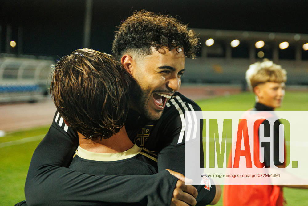 Rafael Brito celebrating after wining the game seen during Liga Portugal 25 26 play off game between teams of SCU Torreense and Casa Pia AC at Estadio Municipal de Rio Maior (Luis Loureiro Ball Raw Images PT) Rio Maior Estadio Municipal de Rio Maior Portugal