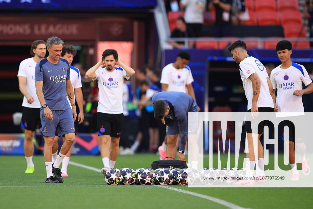 Paris Saint-Germain, Open Training Session Paris Saint-Germain Manager Luis Enrique during the open training session for Paris Saint-Germain ahead of the Champions League Cup Final at Puskas Arena Park, Budapest, Hungary on 29 May 2026. Budapest Puskas Arena Park Hungary Editorial use only ,
