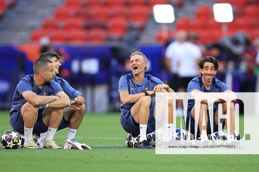 Paris Saint-Germain, Open Training Session Paris Saint-Germain Manager Luis Enrique during the open training session for Paris Saint-Germain ahead of the Champions League Cup Final at Puskas Arena Park, Budapest, Hungary on 29 May 2026. Budapest Puskas Arena Park Hungary Editorial use only ,