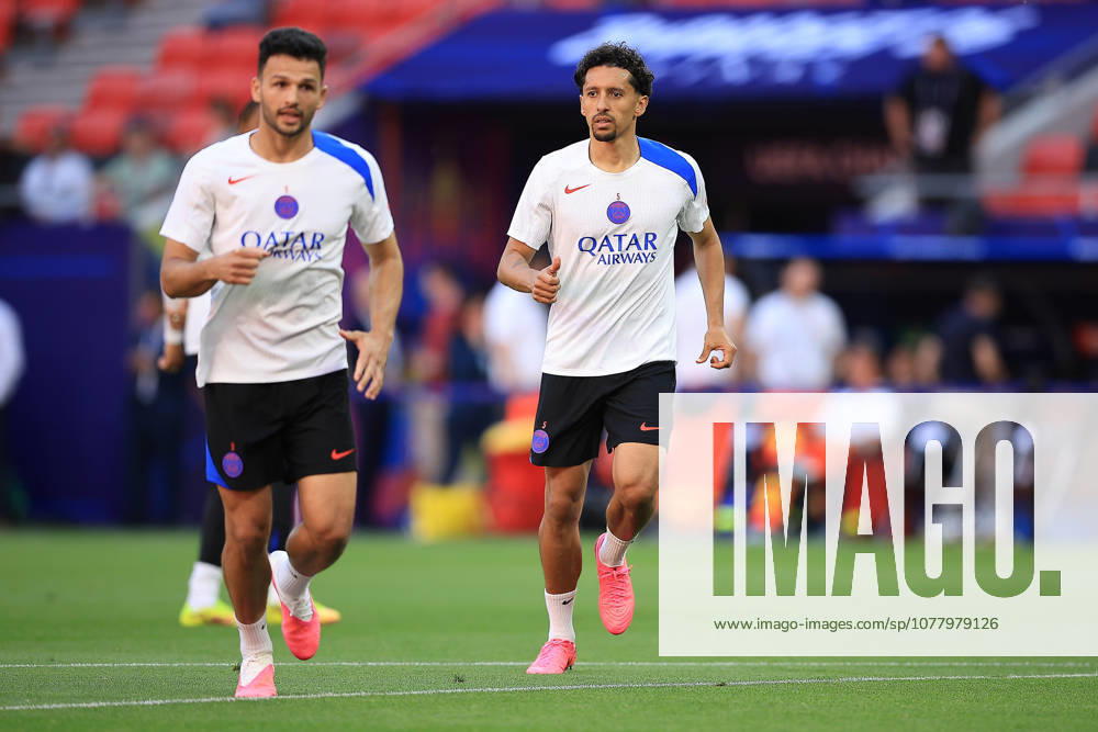 Paris Saint-Germain, Open Training Session Paris Saint-Germain Defender Marquinhos (5) during the open training session for Paris Saint-Germain ahead of the Champions League Cup Final at Puskas Arena Park, Budapest, Hungary on 29 May 2026. Budapest Puskas Arena Park Hungary Editorial use only ,