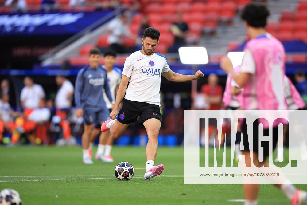 Paris Saint-Germain, Open Training Session Paris Saint-Germain Forward Goncalo Ramos (9) during the open training session for Paris Saint-Germain ahead of the Champions League Cup Final at Puskas Arena Park, Budapest, Hungary on 29 May 2026. Budapest Puskas Arena Park Hungary Editorial use only ,