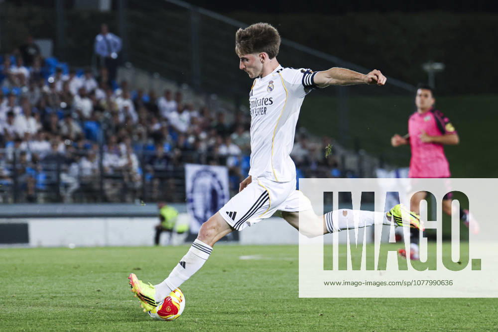 Real Madrid Castilla vs CE Sabadell, on the playoff matchday of the 2025 26 Primera Federacion Third Division of Spain May 29, 2026, Madrid, Spain Cesar Palacios celebrates his goal during the Primera Division championship football match between Real Madrid Castilla and CD Sabadell on 29 May 2026 at Estadio Alfredo Di Stefano in Madrid, Spain Madrid Madrid Madrid Spain