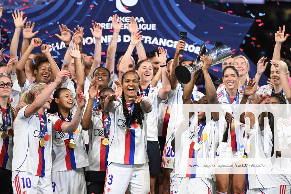 Football : OL Lyonnes vs Paris FC- final French Ligue Arkema - 29 05 2026 Players of OL Lyonnes celbrates after winner the champions ligue Arkema at the Final French Ligue Arkema match between OL Lyonnes and Paris FC at the Groupama stadium Lyon ,on May 29 2026 LYONFrance