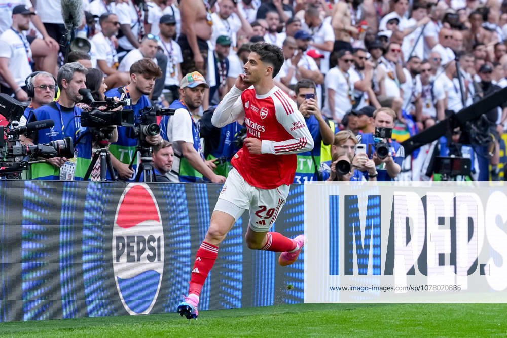 Paris Saint-Germain v Arsenal FC - UEFA Champions League Final 2026 Kai Havertz of Arsenal FC celebrates after scoring during the UEFA Champions League Final match between Paris Saint-Germain FC and Arsenal FC at Puskas Arena on May 30, 2026 in Budapest, Hungary Budapest Puskas Arena Hungary Hungary