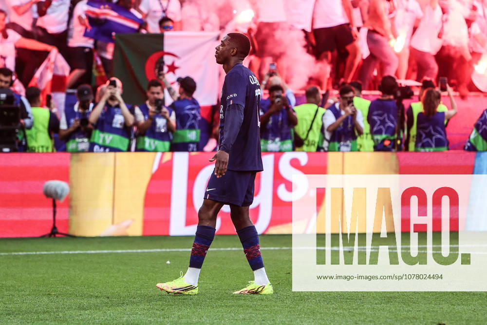 Sport, Football, UEFA Champions League Season 2025 2026 Final Paris Saint Germain FC Arsenal 30 05 2026, Puskas Arena Budapest Goal celebration Paris Saint Germain after Ousmane Dembele scored the 1-1 equalizer on a penalty kick Paris Budapest Puskas Arena Hungary