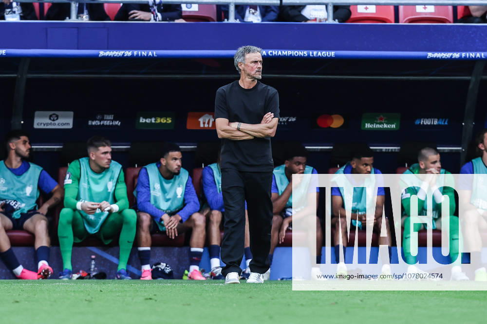 Sport, Football, UEFA Champions League Season 2025 2026 Final Paris Saint Germain FC Arsenal 30 05 2026, Puskas Arena Budapest Luis Enrique Coach Head Coach Paris Budapest Puskas Arena Hungary