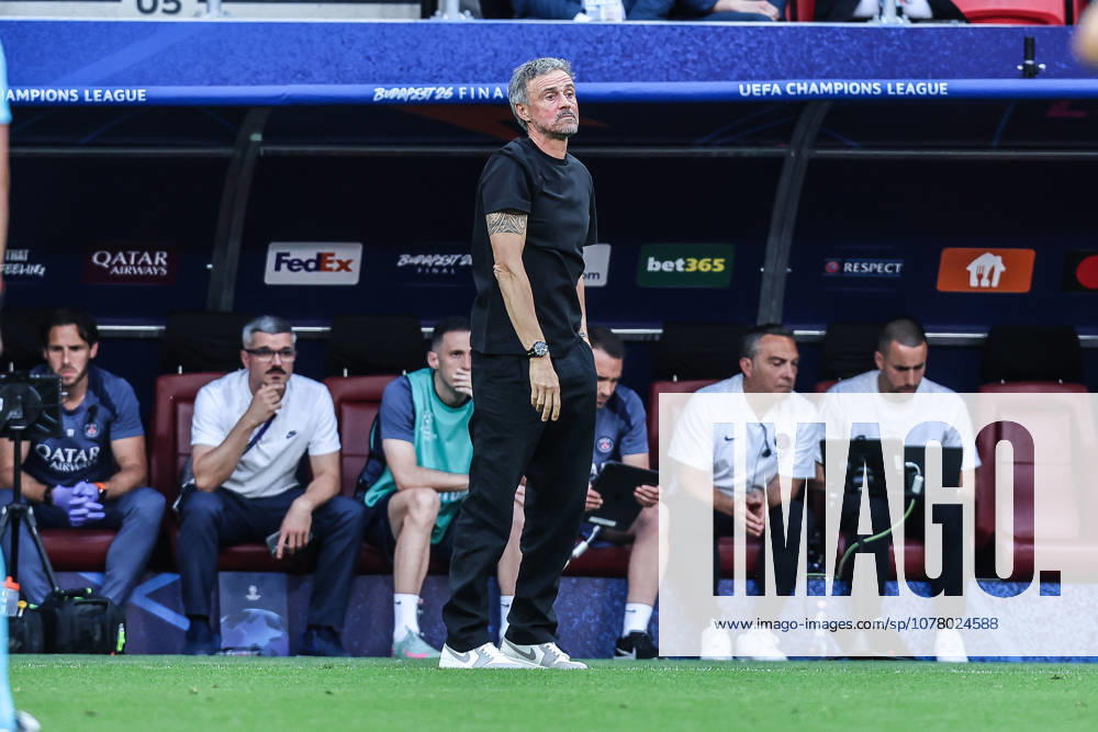 Sport, Football, UEFA Champions League Season 2025 2026 Final Paris Saint Germain FC Arsenal 30 05 2026, Puskas Arena Budapest Luis Enrique Coach Head Coach Paris Budapest Puskas Arena Hungary