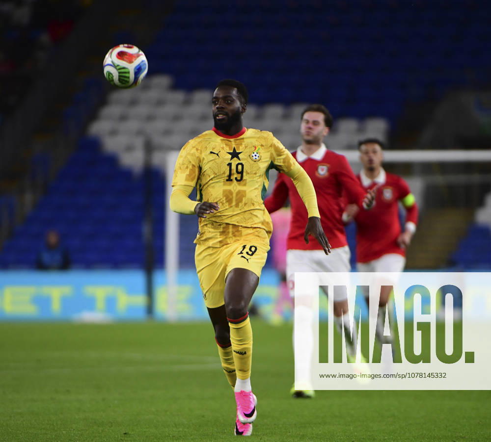 2nd June 2026; Cardiff City Stadium, Cardiff, Wales; Friendly International Football, Wales versus Ghana; Inaki Williams of Ghana looks to control the ball AledxHopkins