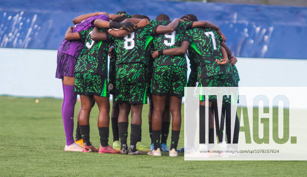 Nigeria v Guinea - 2026 FIFA U-17 Women s World Cup Qualifier Nigeria s U-17 women s national team, Nationalteam the Flamingos, pray during their 6-0 (11-0 aggregate) victory over Guinea U-17 in the second leg of the 2026 FIFA U-17 Women s World Cup Qualifier at Remo Stadium in Ikenne, Ogun State, Nigeria, on May 31, 2026. The victory advances Nigeria to the final round of the qualifiers for the 2026 FIFA U-17 Women s World Cup in Morocco. Ikenne Nigeria