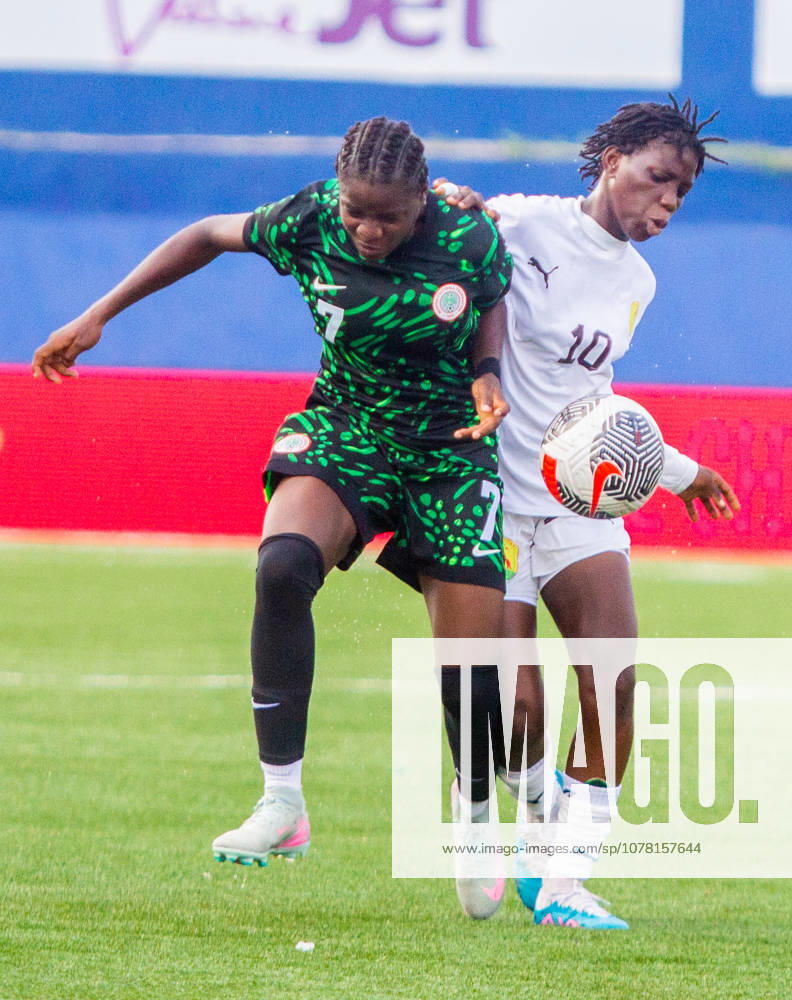 Nigeria v Guinea - 2026 FIFA U-17 Women s World Cup Qualifier Queen Joseph of Nigeria (left) competes for the ball with Nana Camara of Guinea during Nigeria s U-17 women s national team, Nationalteam the Flamingos, 6-0 (11-0 aggregate) victory over Guinea U-17 in the second leg of the 2026 FIFA U-17 Women s World Cup Qualifier at Remo Stadium in Ikenne, Ogun State, Nigeria, on May 31, 2026. The victory advances Nigeria to the final round of the qualifiers for the 2026 FIFA U-17 Women s World Cup in Morocco. Ikenne Nigeria