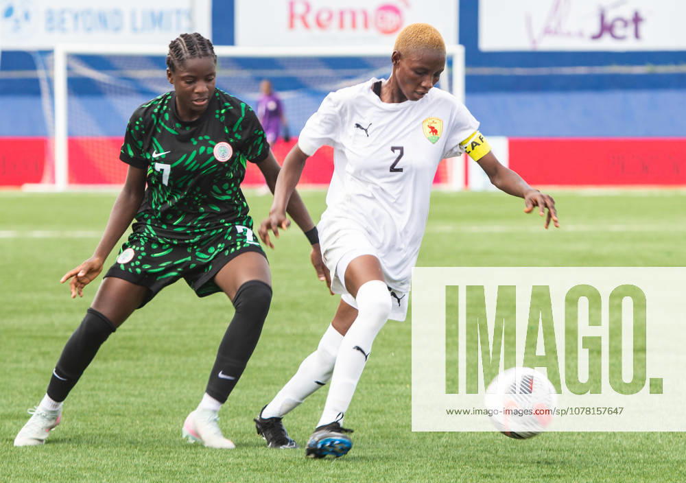 Nigeria v Guinea - 2026 FIFA U-17 Women s World Cup Qualifier Yarie Youla, Guinea s captain, clears the ball from Queen Joseph, a player from Nigeria, during Nigeria s U-17 women s national team, Nationalteam the Flamingos, 6-0 (11-0 aggregate) victory over Guinea U-17 in the second leg of the 2026 FIFA U-17 Women s World Cup Qualifier at Remo Stadium in Ikenne, Ogun State, Nigeria, on May 31, 2026. The victory advances Nigeria to the final round of the qualifiers for the 2026 FIFA U-17 Women s World Cup in Morocco. Ikenne Nigeria