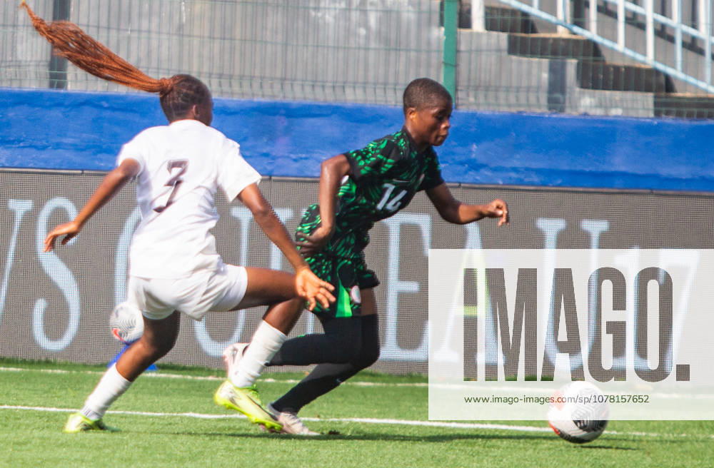 Nigeria v Guinea - 2026 FIFA U-17 Women s World Cup Qualifier Oluwakemi Oluwaseyi Adegbuyi, a player for Nigeria, runs with the ball past Guinea s Houssainatou Diallo during Nigeria s U-17 women s national team, Nationalteam the Flamingos, 6-0 (11-0 aggregate) victory over Guinea U-17 in the second leg of the 2026 FIFA U-17 Women s World Cup Qualifier at Remo Stadium in Ikenne, Ogun State, Nigeria, on May 31, 2026. The victory secures Nigeria s place in the final round of the qualifiers for the 2026 FIFA U-17 Women s World Cup in Morocco. Ikenne Nigeria