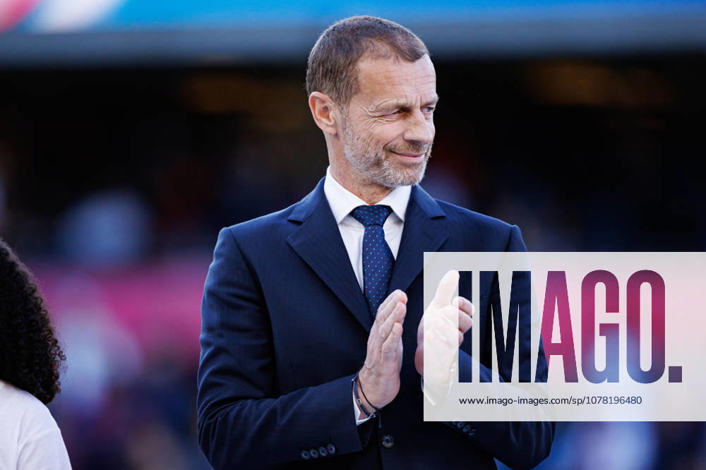 Aleksander Ceferin seen during the UEFA Womens Champions League 2026 final game between teams of FC Barcelona, Barca Femeni and OL Lyonnes (Maciej Rogowski Ball Raw Images) Oslo Ullevaal Stadion Norway