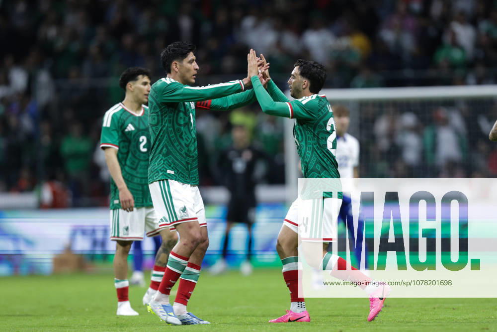 (260605) -- TOLUCA, June 5, 2026 -- Players of team Mexico celebrate scoring during a friendly football match between Mexico and Serbia at the Nemesio Diez Stadium in Toluca, Mexico, June 4, 2026. (Photo by Xinhua) (SP)MEXICO-TOLUCA-FOOTBALL-FRIENDLY-MEXICO VS SERBIA FranciscoxCanedo