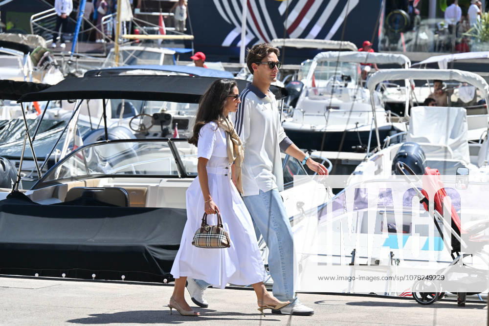 IPA85389208 - Monte Carlo, Formula 1 Monaco Grand Prix - Celebrities attend Saturday practice In the photo: George Russell, Carmen Montero Mundt