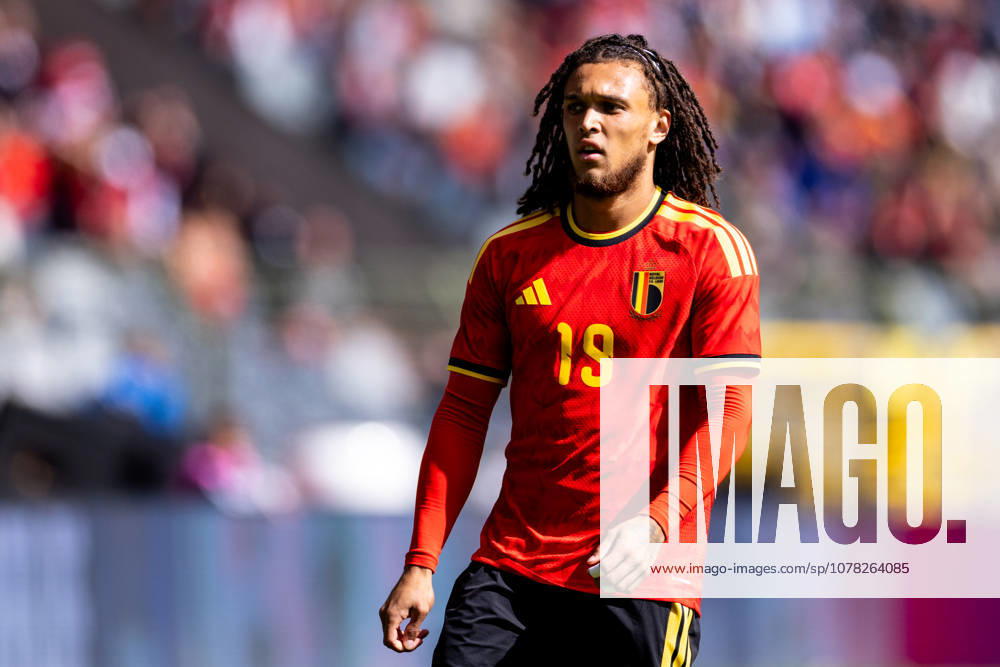 Diego Moreira of Belgium looks on during the International Friendly, Länderspiel, Nationalmannschaft match between Belgium and Tunisia at King Baudouin Stadium on June 6, 2026 in Brussels, Belgium.