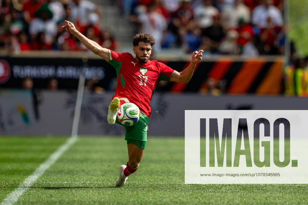 Norway Vs Morocco in Harrison, US - 07 Jun 2026 Abde Ezzalzouli (17) of Morocco seen in action during an International Friendly, Länderspiel, Nationalmannschaft match between Norway and Morocco at Sports Illustrated Stadium. Final scores; Norway 1:1 Morocco. Harrison United States