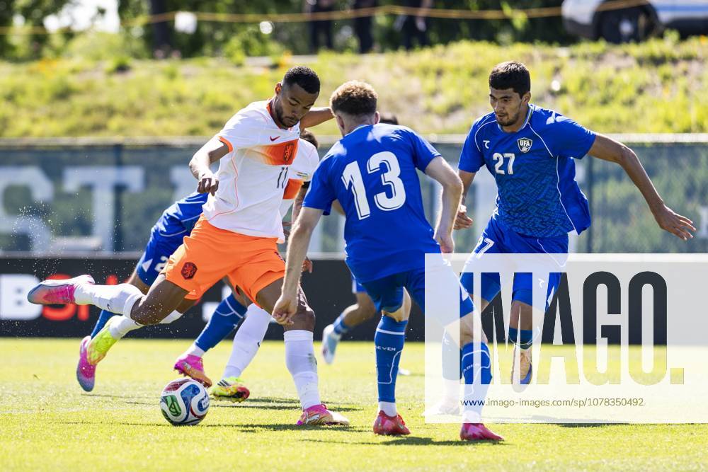NEW YORK - Shot by Cody Gakpo of the Netherlands during the friendly match between the Netherlands and Uzbekistan at Icahn Stadium on June 8, 2026, in New York, United States. The Dutch national team, Nationalteam is preparing for the World Cup. ROBIN VAN LONKHUIJSEN ANP International Friendly, Länderspiel, Nationalmannschaft 2026 ANPxSportx IVx 560515458 originalFilename: 560515458